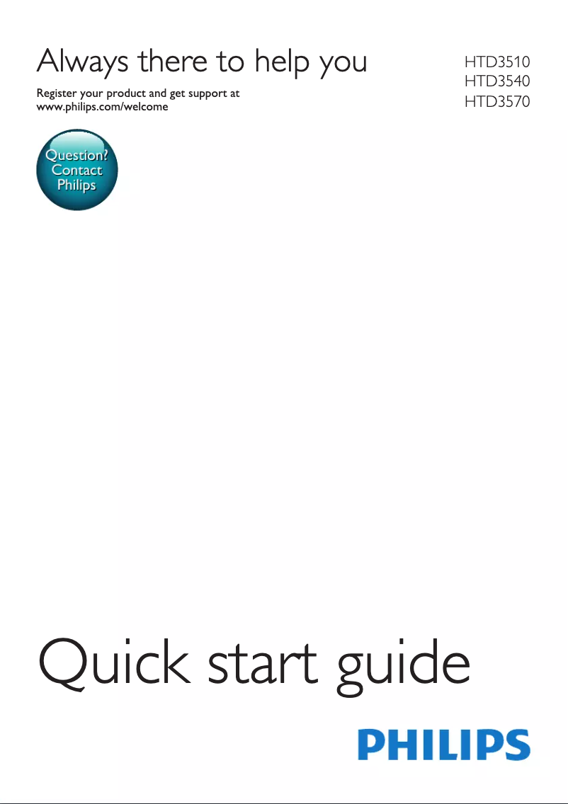 Página 1 del manual Guía de inicio rápido Philips HTD3570