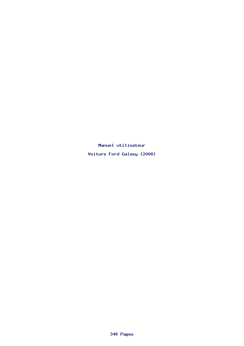 Page 1 de la notice Manuel utilisateur Ford Galaxy (2008)