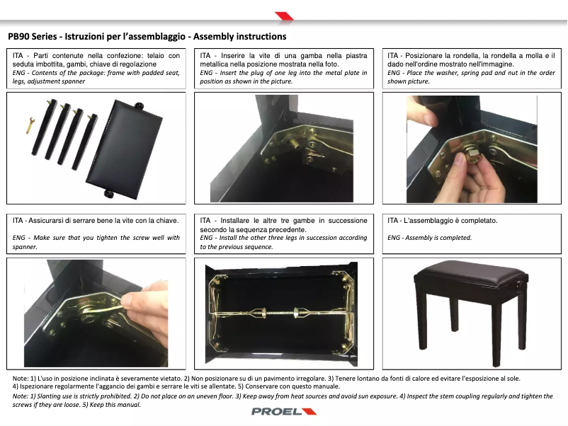 Page 1 de la notice Manuel utilisateur Proel PB90SB