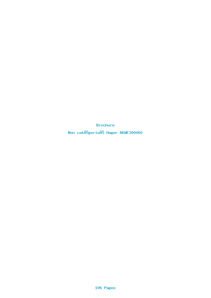 Page 1 de la notice Brochure Hager BKWE300060