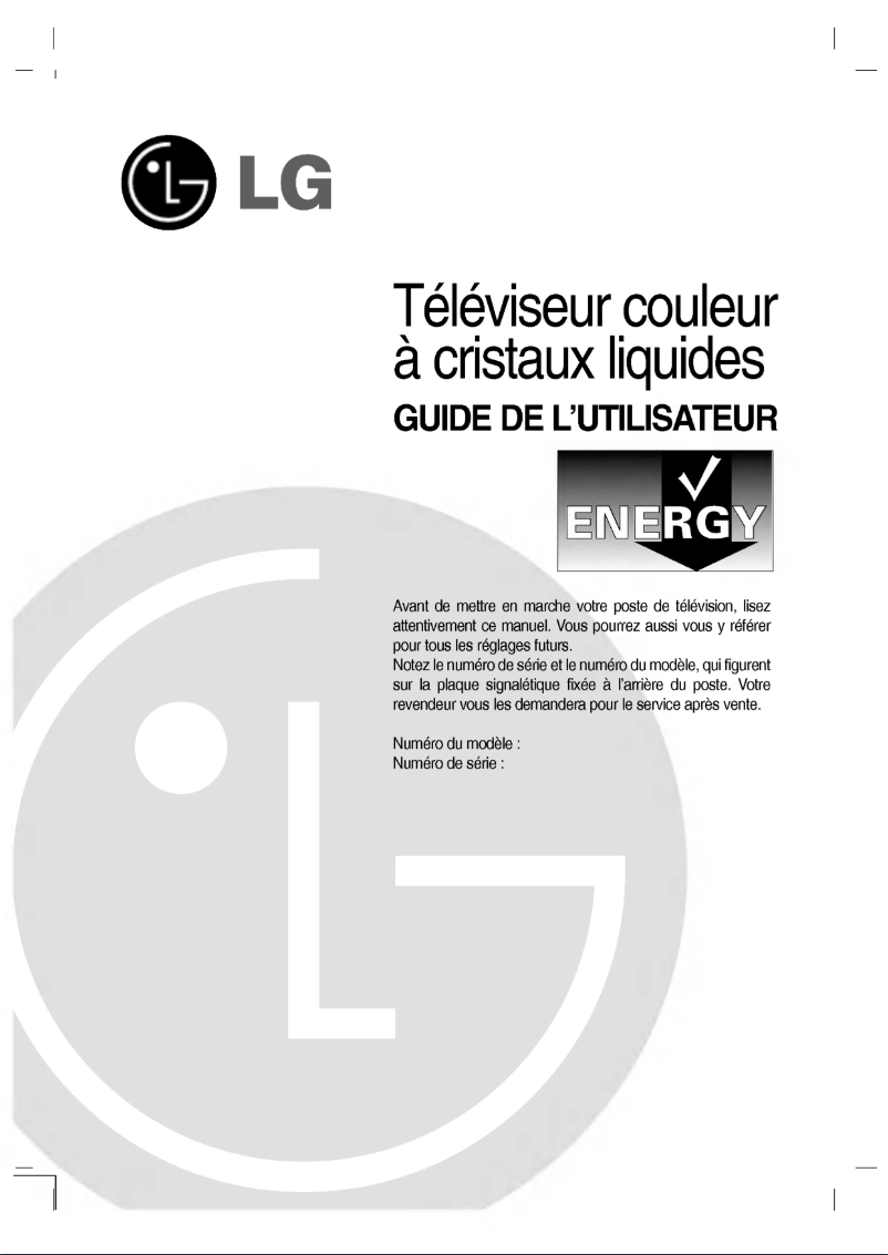 Page 1 de la notice Manuel utilisateur LG RZ-32LZ50