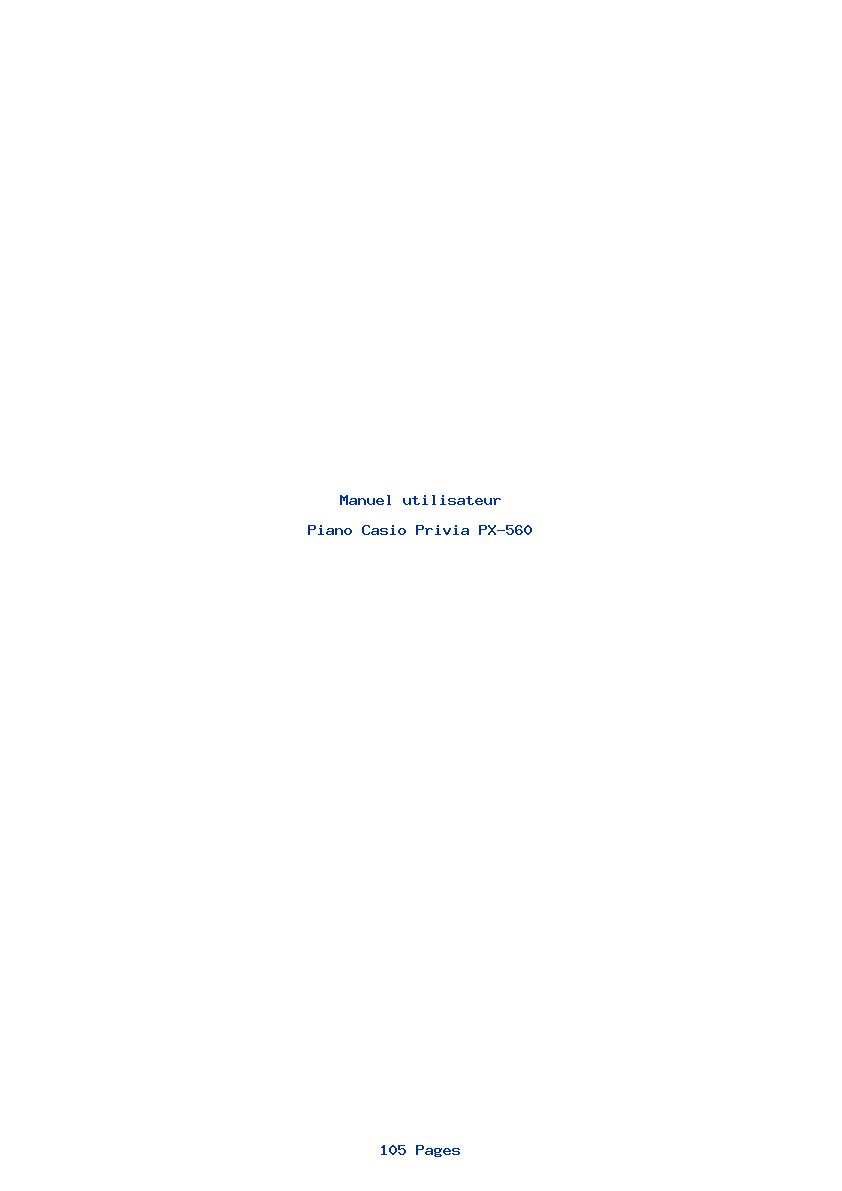 Page 1 de la notice Manuel utilisateur Casio Privia PX-560
