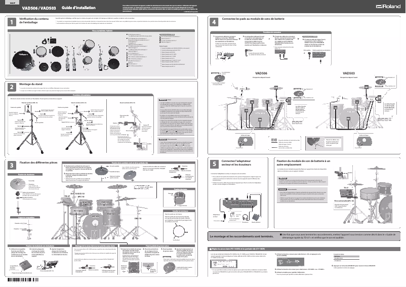 Page 1 de la notice Guide d'installation Roland VAD506