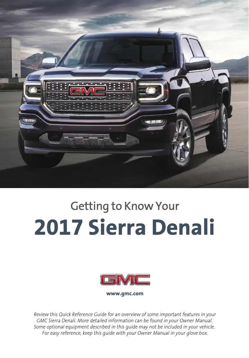 Page 1 de la notice Guide de démarrage rapide GMC Sierra HD (2017)