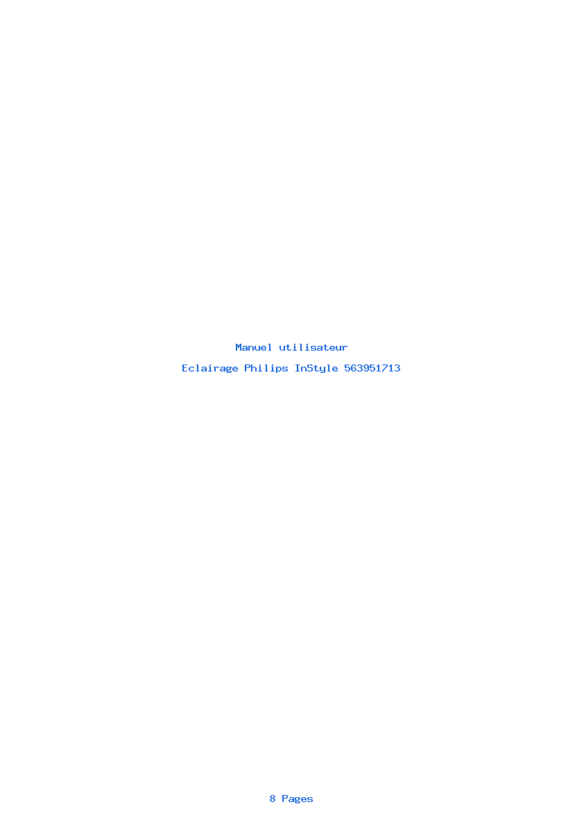 Page 1 de la notice Manuel utilisateur Philips InStyle 563951713