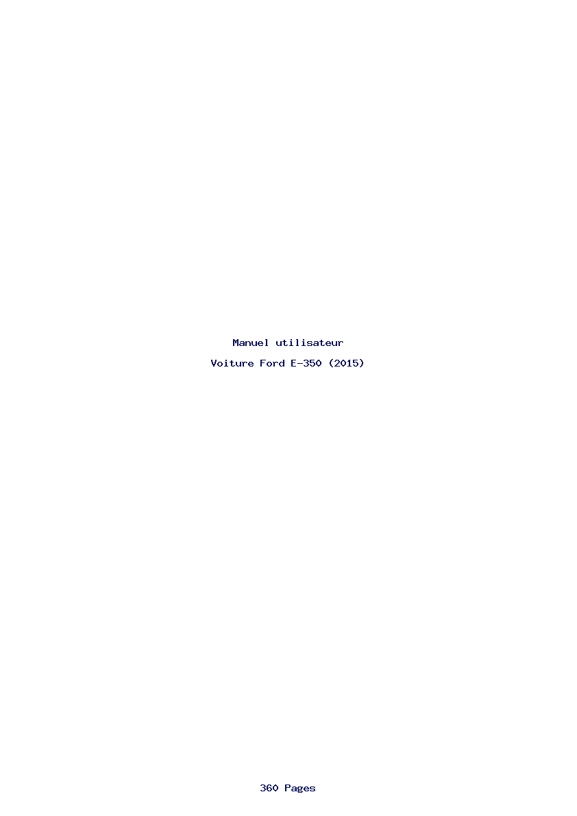 Page 1 de la notice Manuel utilisateur Ford E-350 (2015)