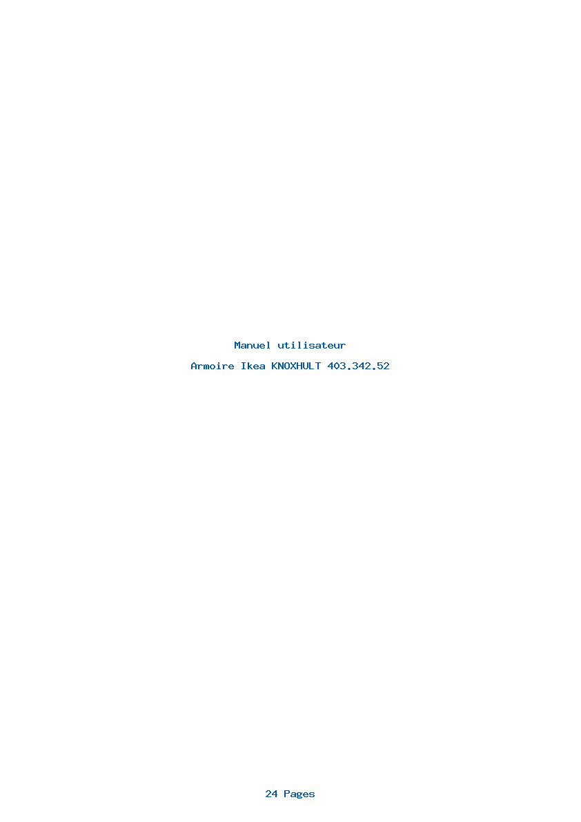 Page 1 de la notice Manuel utilisateur Ikea KNOXHULT 403.342.52