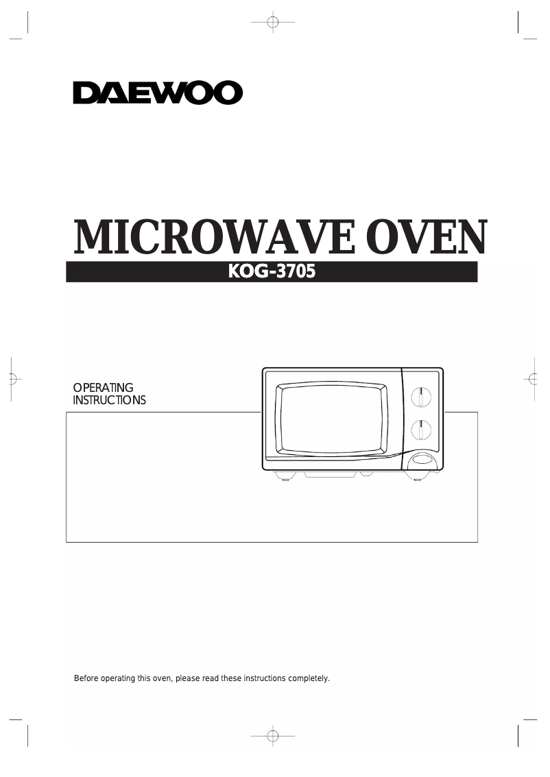 Page 1 de la notice Manuel utilisateur Daewoo KOG3705