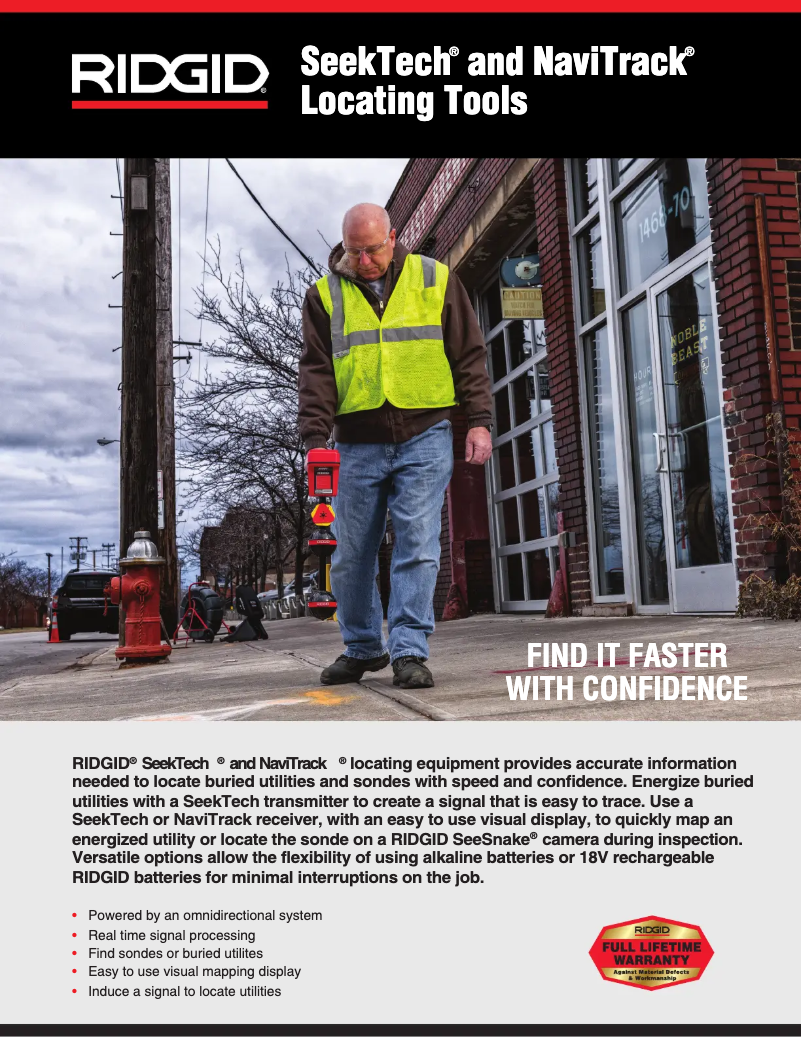 Page 1 de la notice Catalogue Ridgid SeekTech SR-24