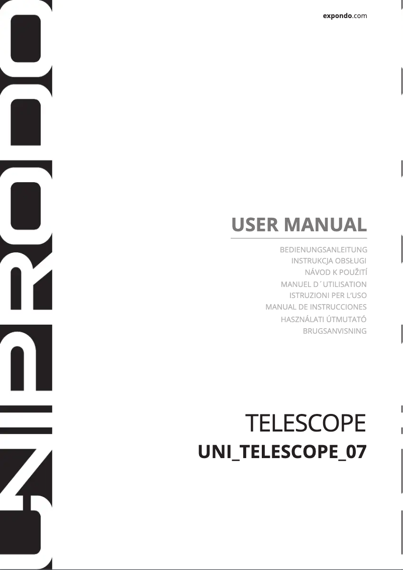 Page 1 de la notice Manuel utilisateur Uniprodo UNI_TELESCOPE_07