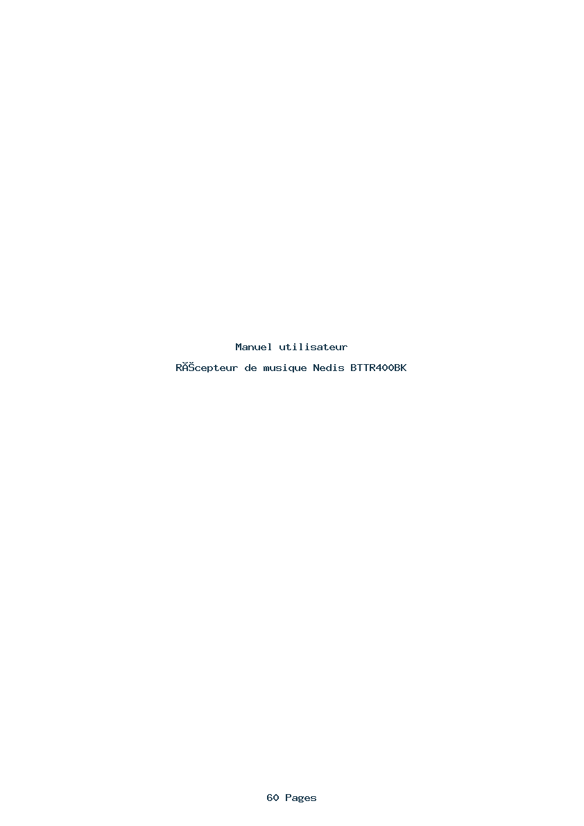 Page 1 de la notice Manuel utilisateur Nedis BTTR400BK