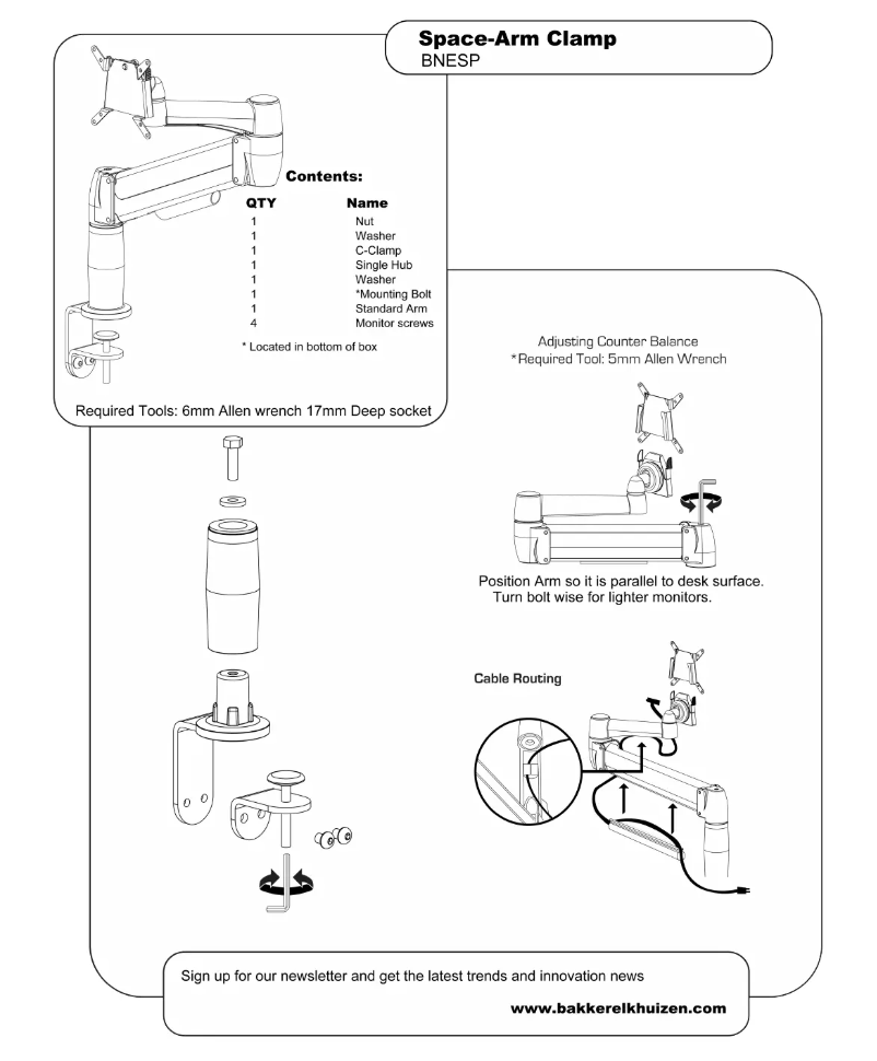 Page 1 de la notice Manuel utilisateur BakkerElkhuizen Space-arm