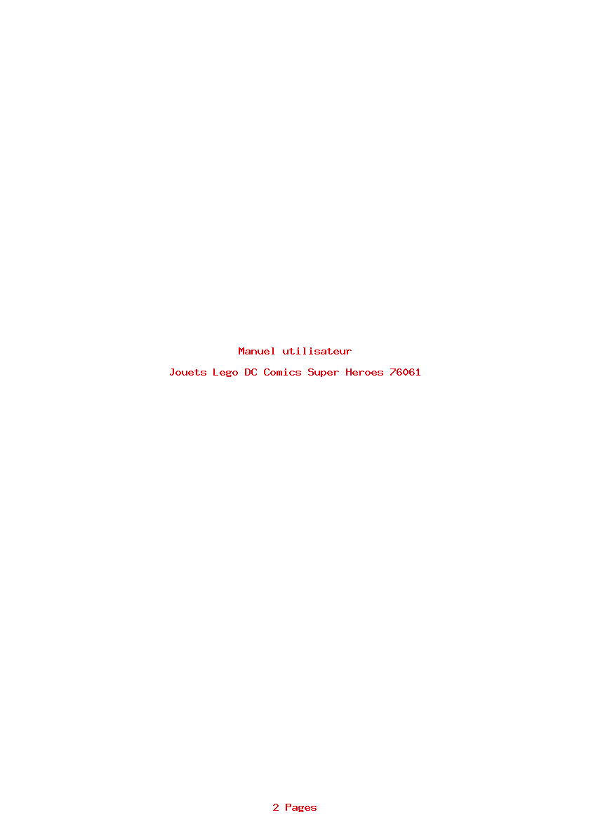 Page 1 de la notice Manuel utilisateur Lego DC Comics Super Heroes 76061