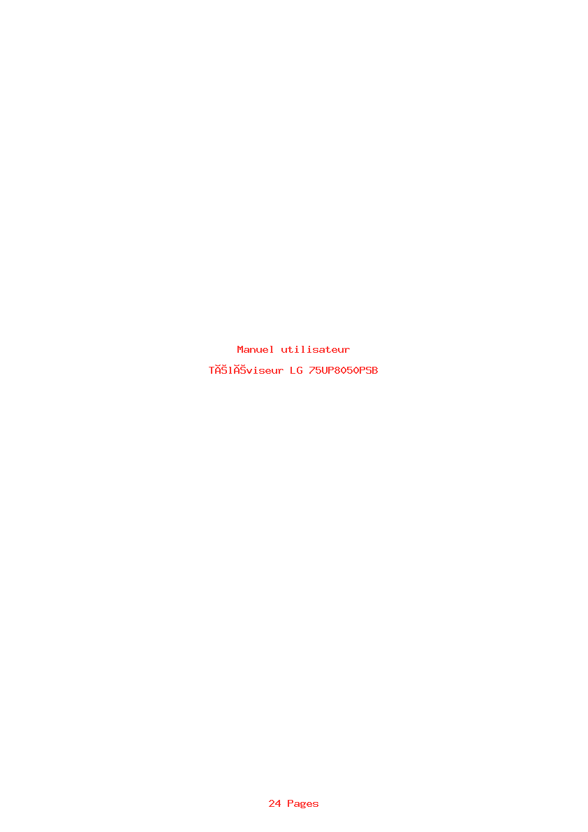 Page 1 de la notice Manuel utilisateur LG 75UP8050PSB