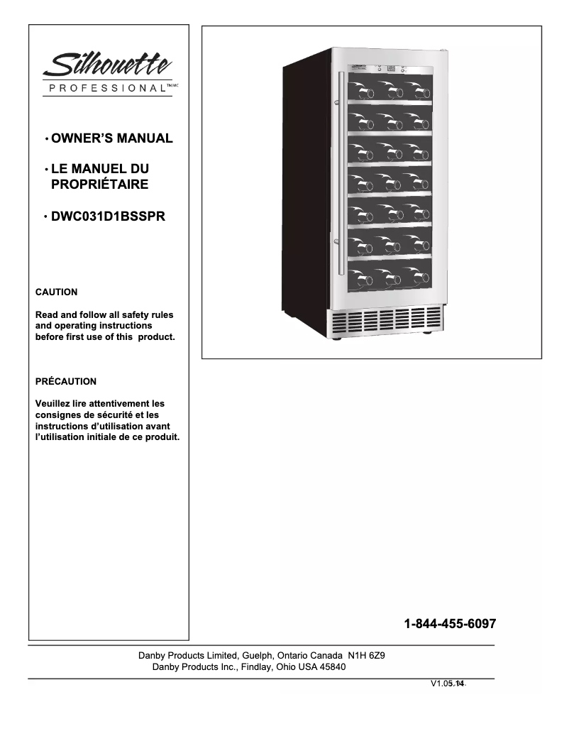 Page 1 de la notice Manuel utilisateur Danby DWC031D1BSSPR