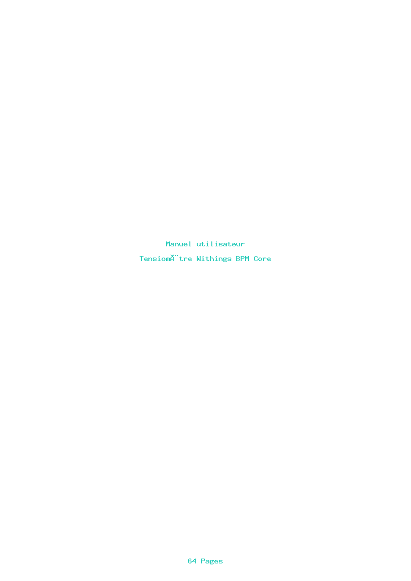 Page 1 de la notice Manuel utilisateur Withings BPM Core