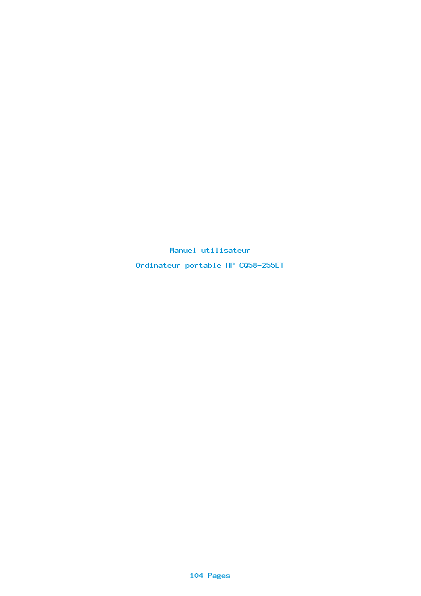 Page 1 de la notice Manuel utilisateur HP CQ58-255ET
