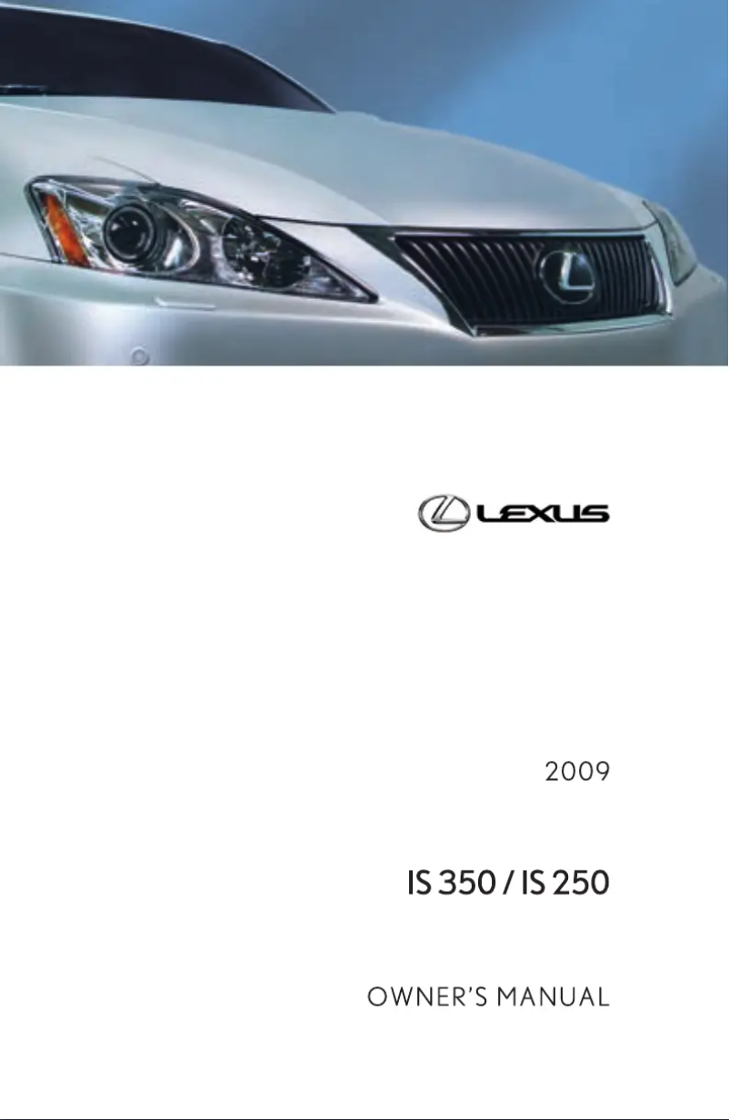 Page 1 de la notice Manuel utilisateur Lexus IS 300 (2009)