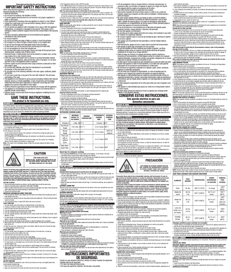Page 1 de la notice Manuel utilisateur Black & Decker TO4315SS