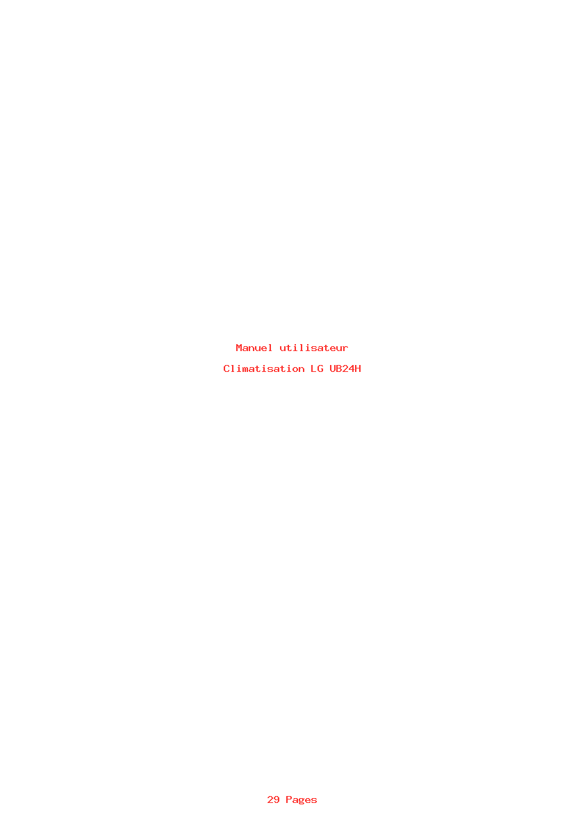 Page 1 de la notice Manuel utilisateur LG UB24H