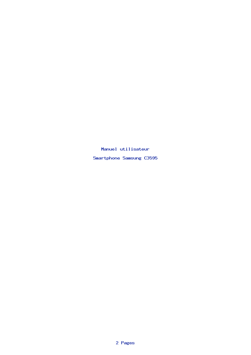 Page 1 de la notice Manuel utilisateur Samsung C3595