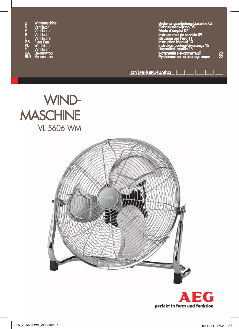 Página 1 del manual Manual de usuario AEG VL 5606 WM