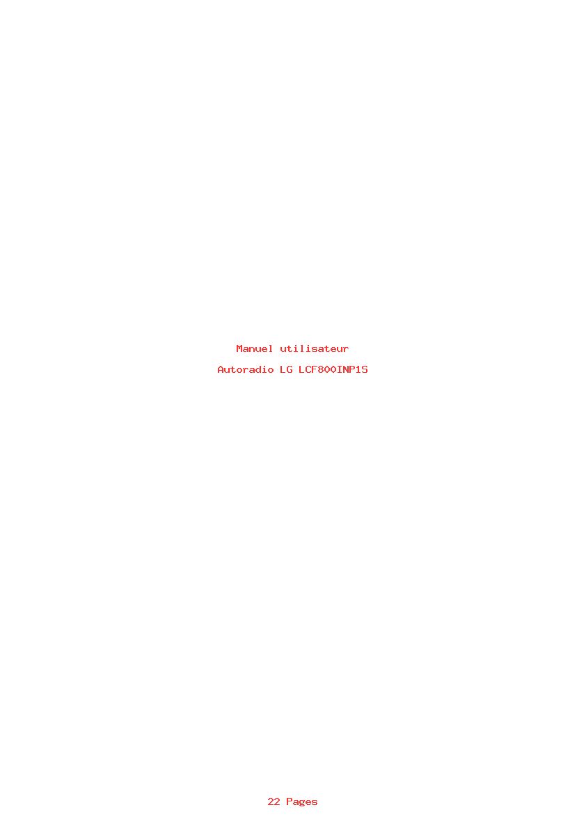 Page 1 de la notice Manuel utilisateur LG LCF800INP1S