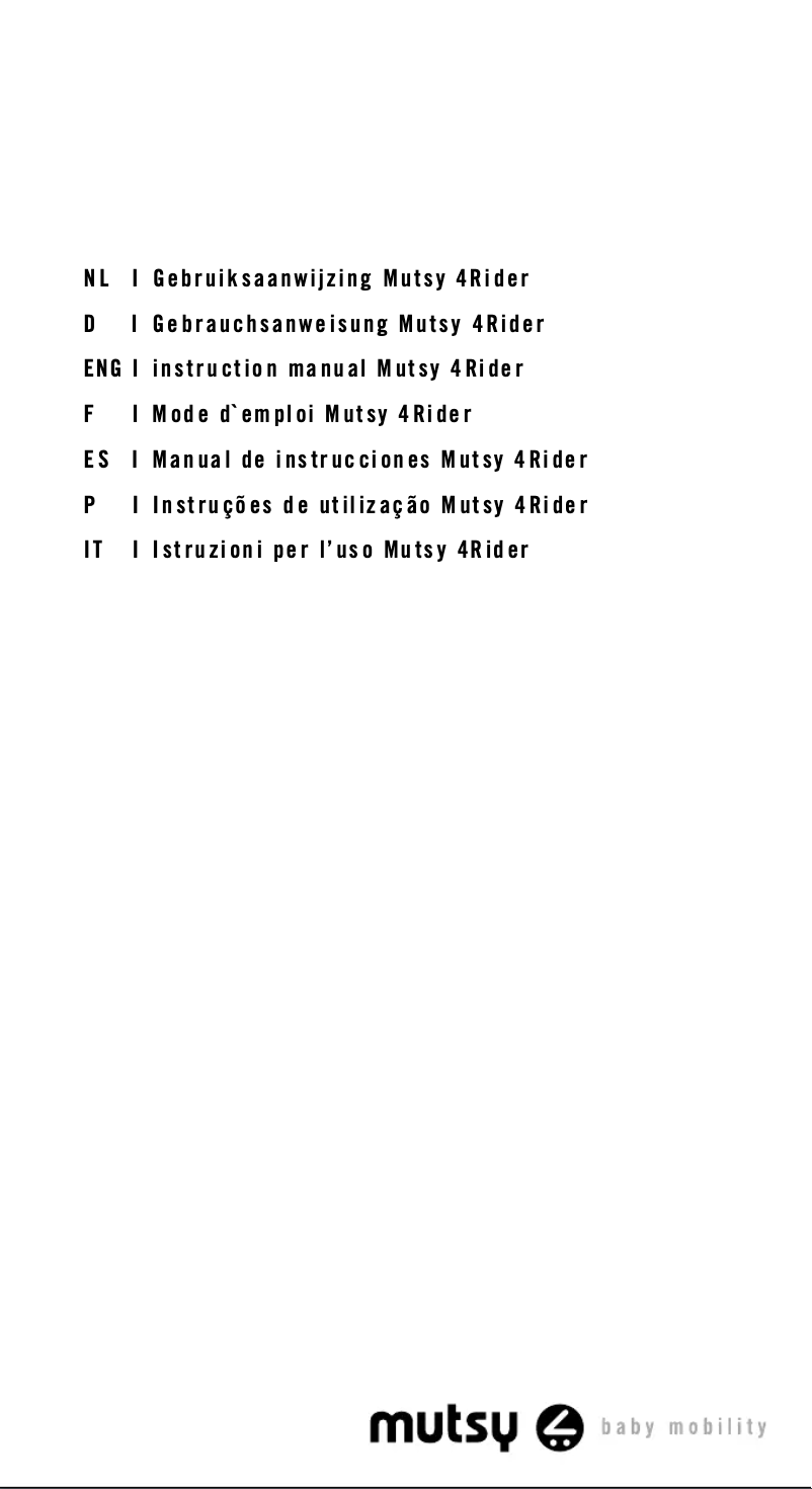 Page 1 de la notice Manuel utilisateur Mutsy 4 Rider
