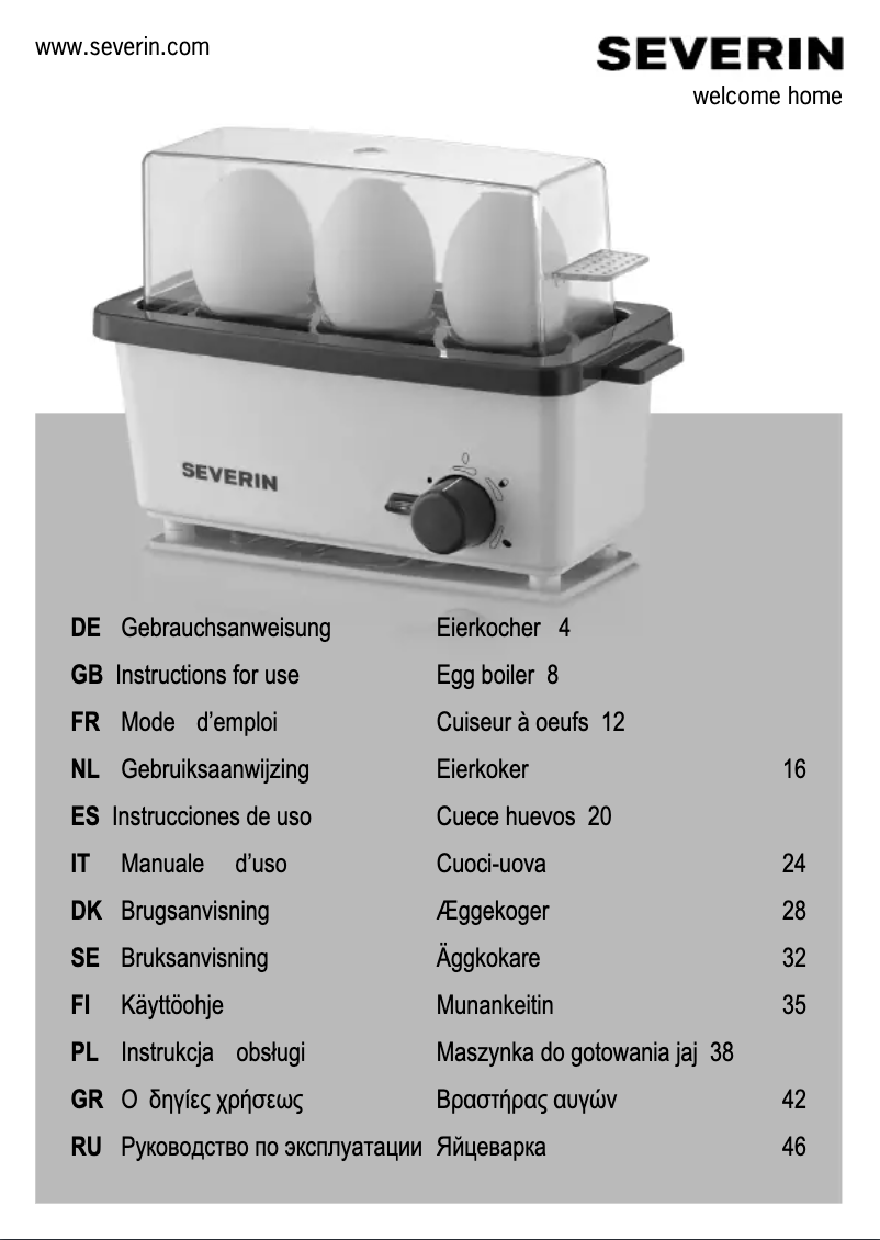 Page 1 de la notice Manuel utilisateur Severin EK 3161