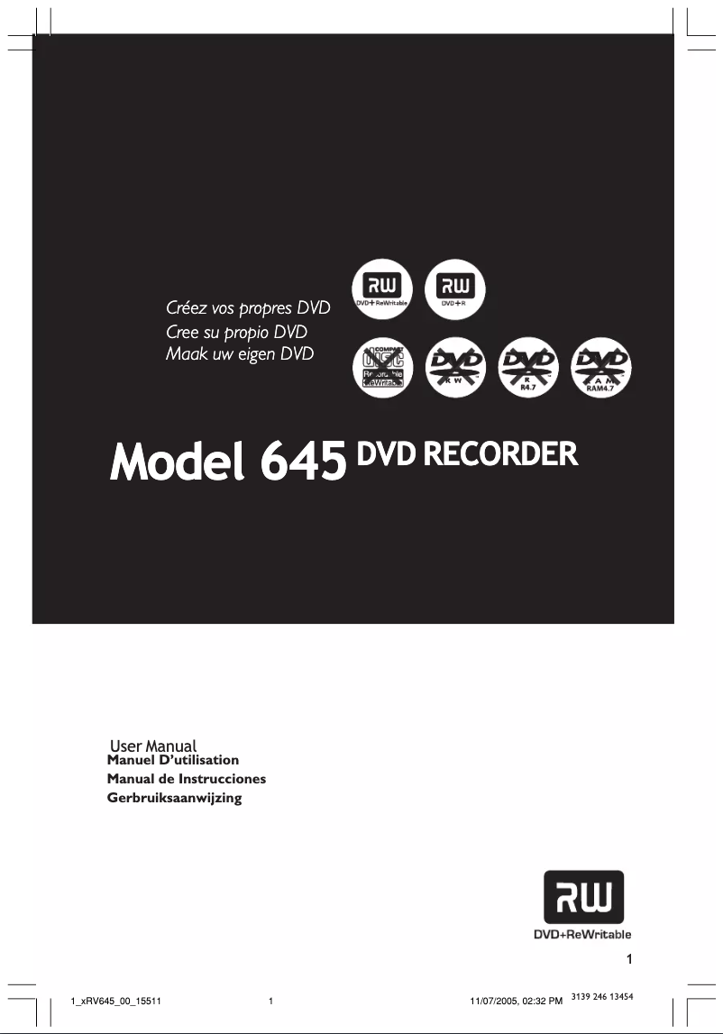 Page 1 de la notice Manuel utilisateur Aristona ARV645