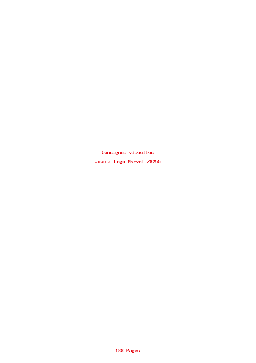 Page 1 de la notice Consignes visuelles Lego Marvel 76255