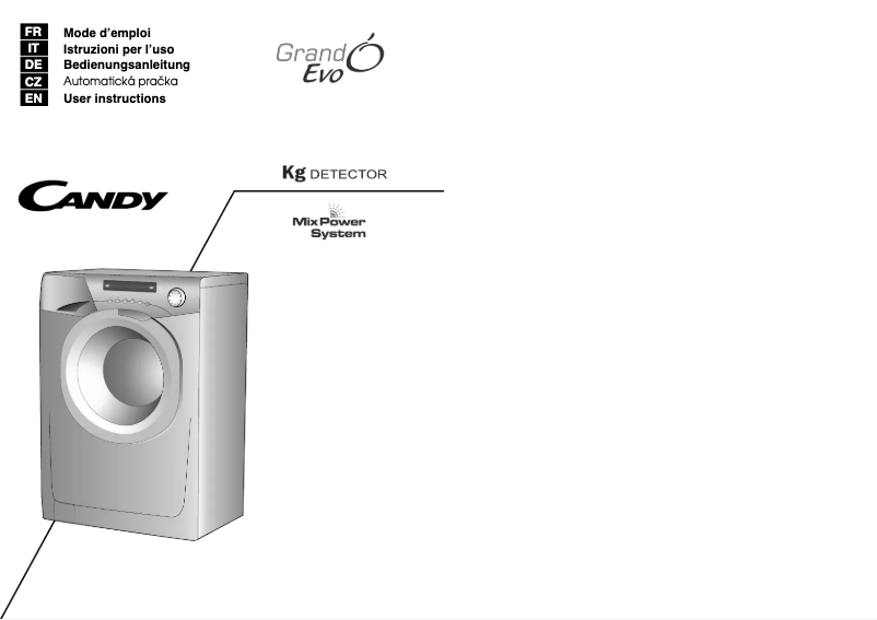 Page 1 de la notice Manuel utilisateur Candy EVO 1673