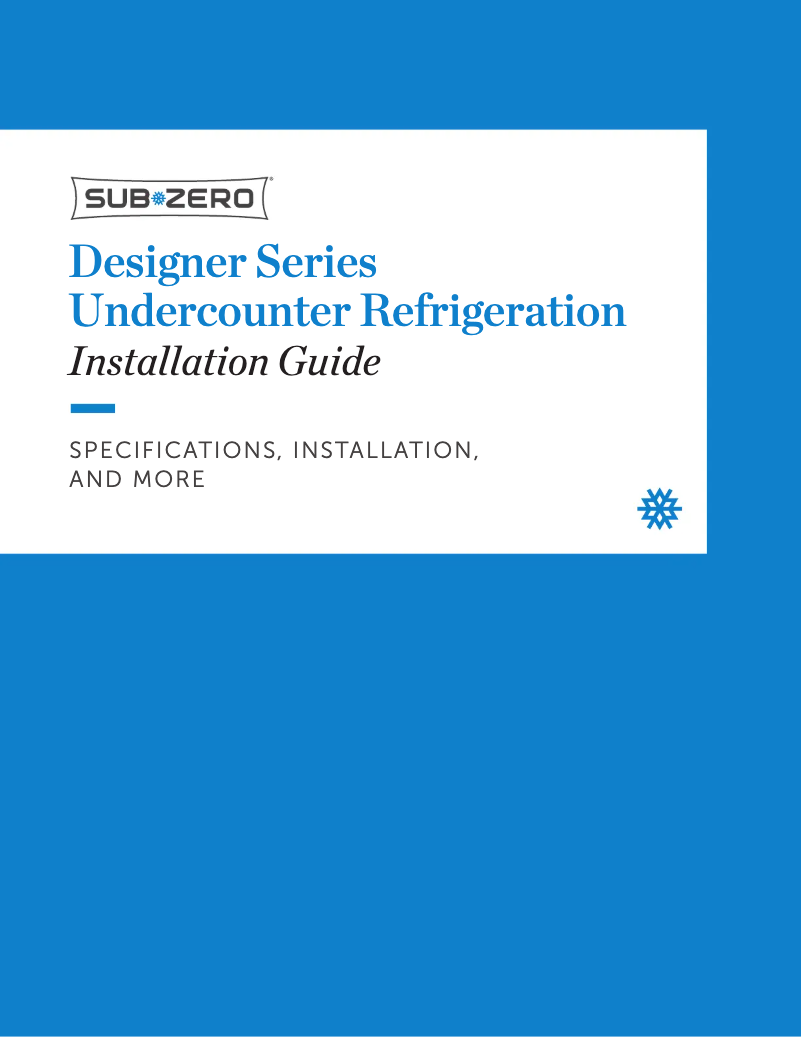 Page 1 de la notice Guide d'installation Sub-Zero DEU2450BG