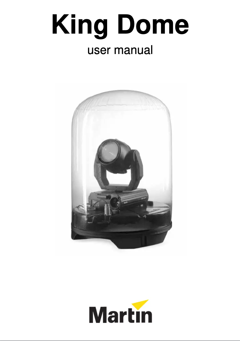 Page 1 de la notice Manuel utilisateur Martin King Dome