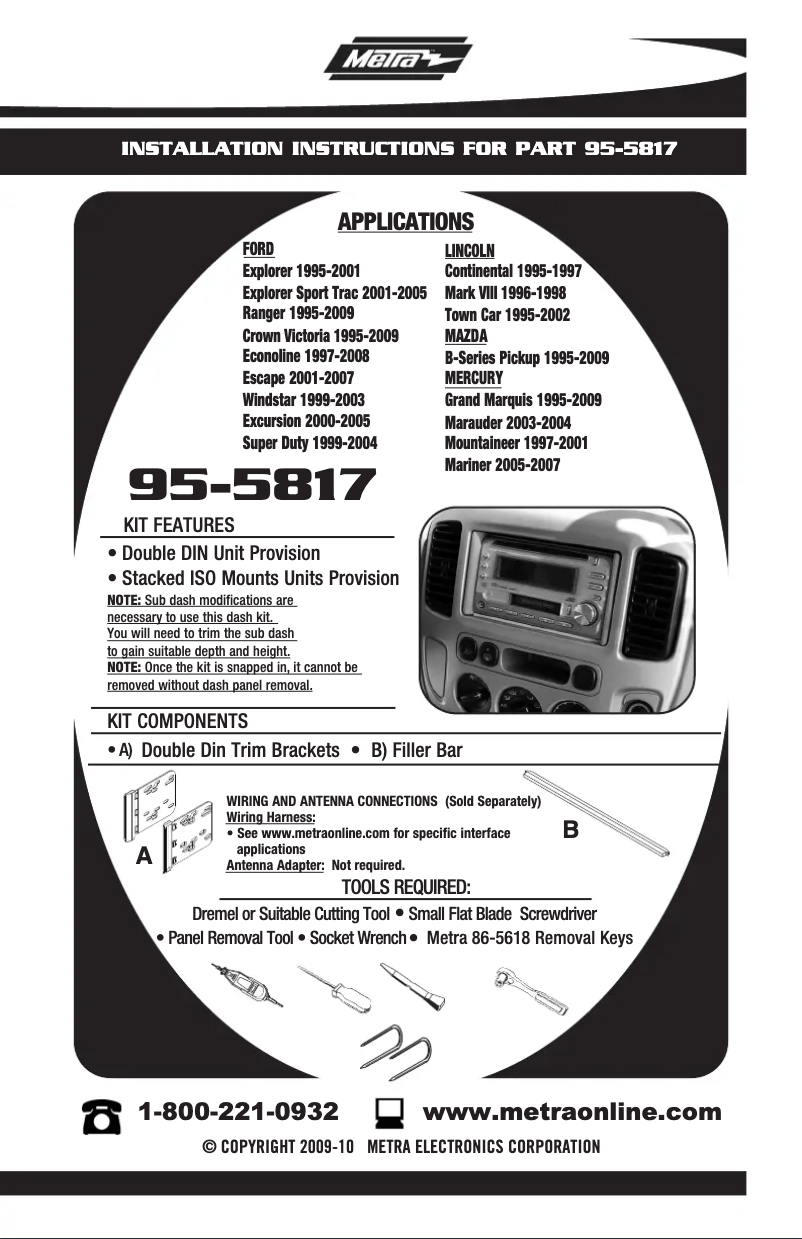 Page 1 de la notice Brochure Metra 95-3305