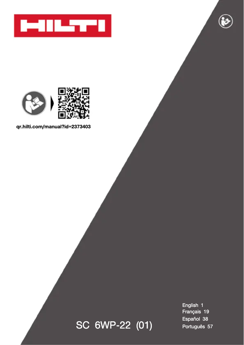 Page 1 de la notice Manuel utilisateur Hilti SC 6WP-22