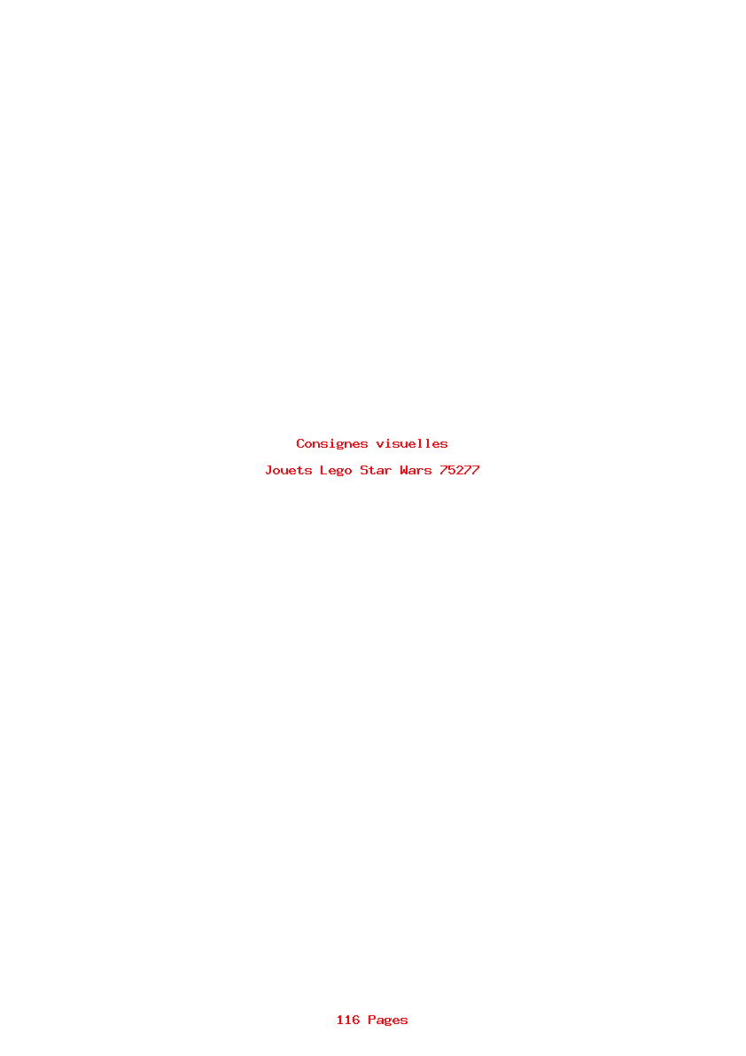 Page 1 de la notice Consignes visuelles Lego Star Wars 75277