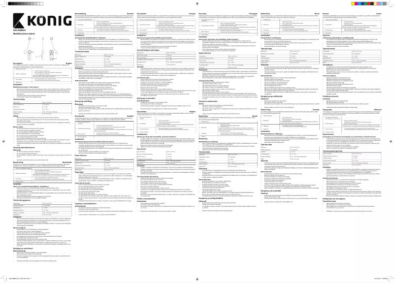 Page 1 de la notice Manuel utilisateur Konig SAS-AMM30