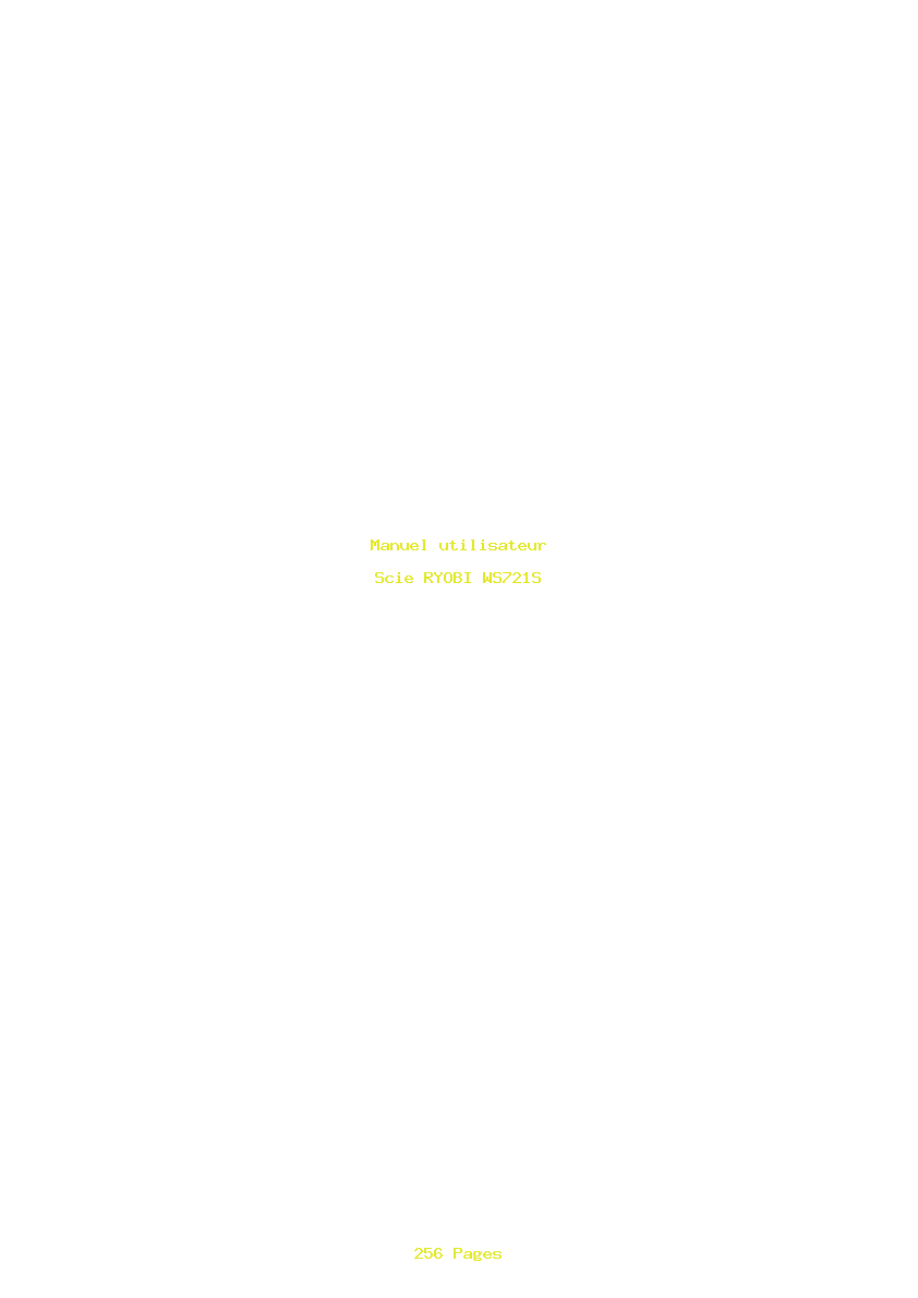 Page 1 de la notice Manuel utilisateur RYOBI WS721S