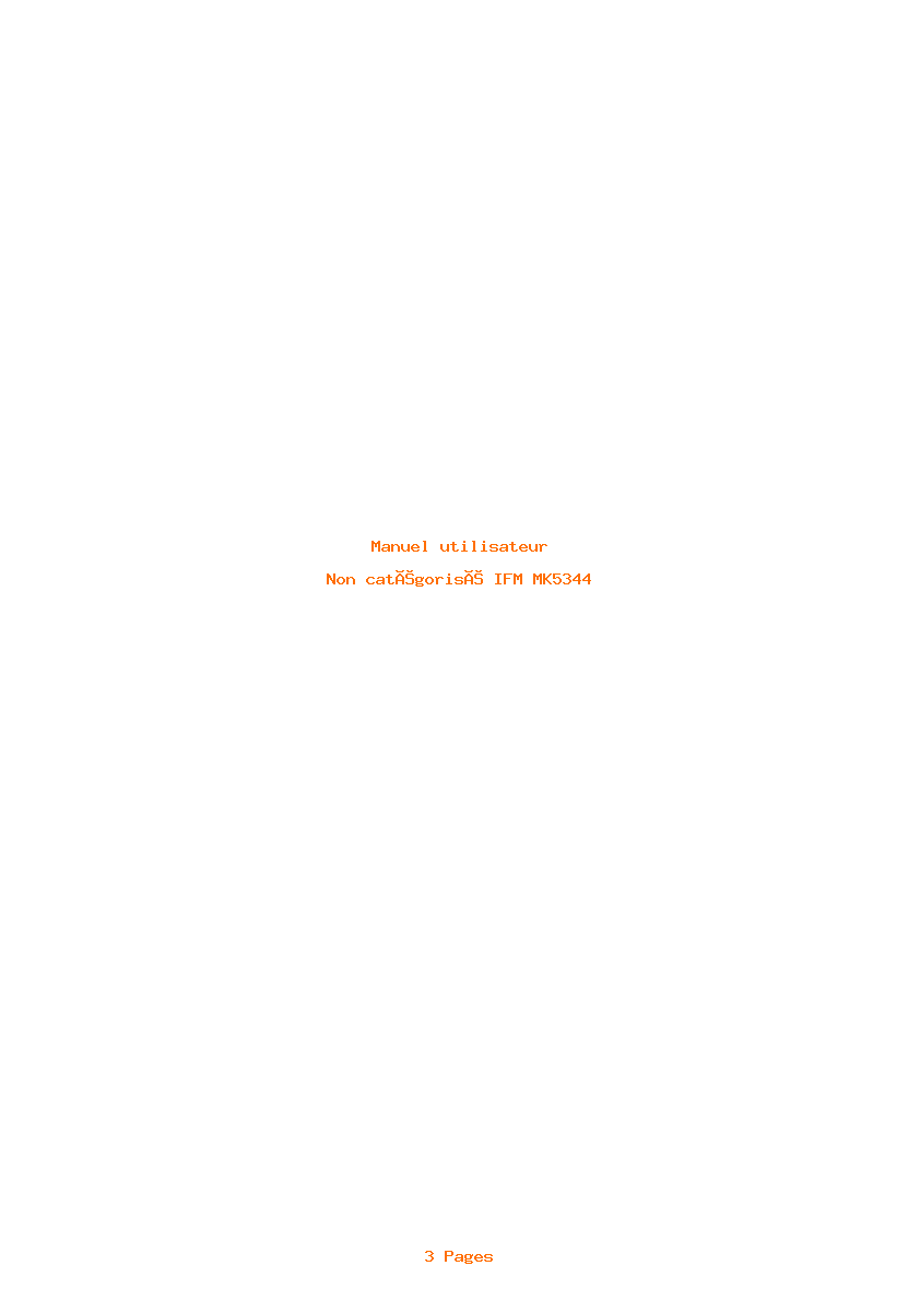 Page 1 de la notice Manuel utilisateur IFM MK5344