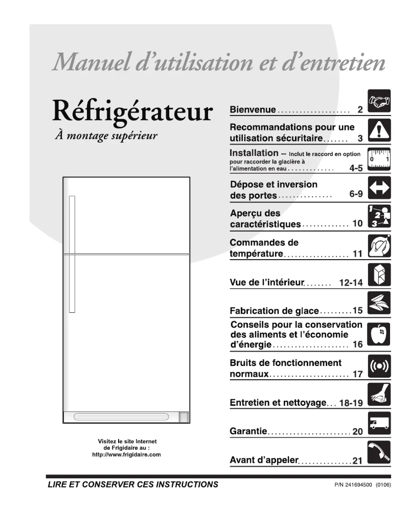 Página 1 del manual Manual de usuario Frigidaire FRT8S6ES