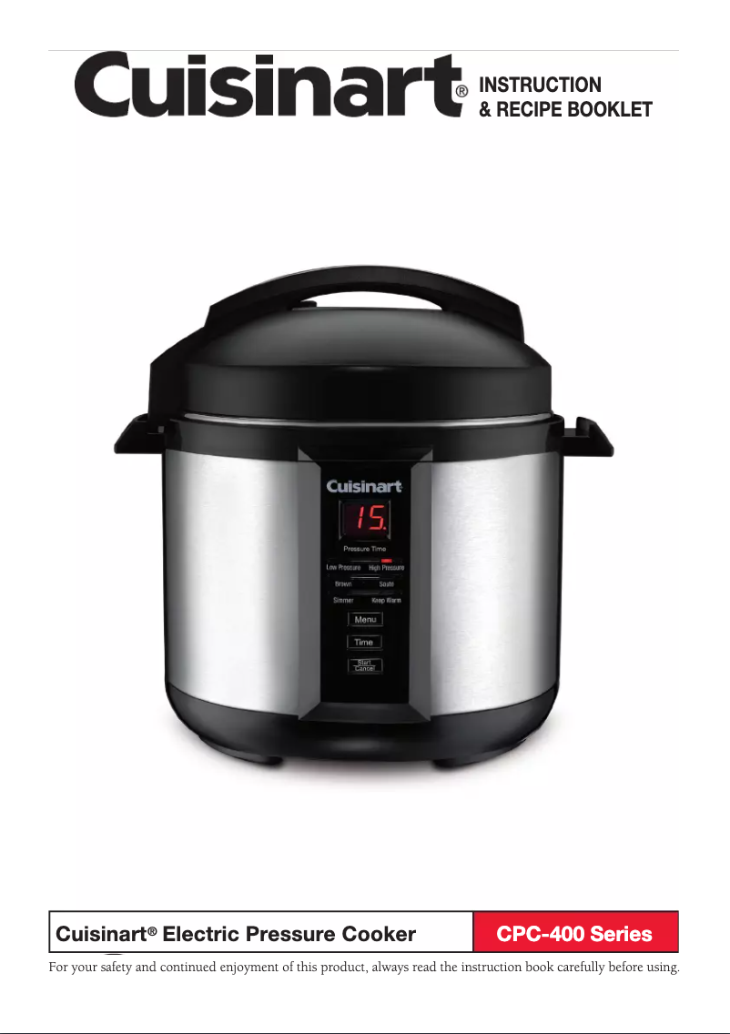 Page 1 de la notice Manuel utilisateur Cuisinart CPC-400