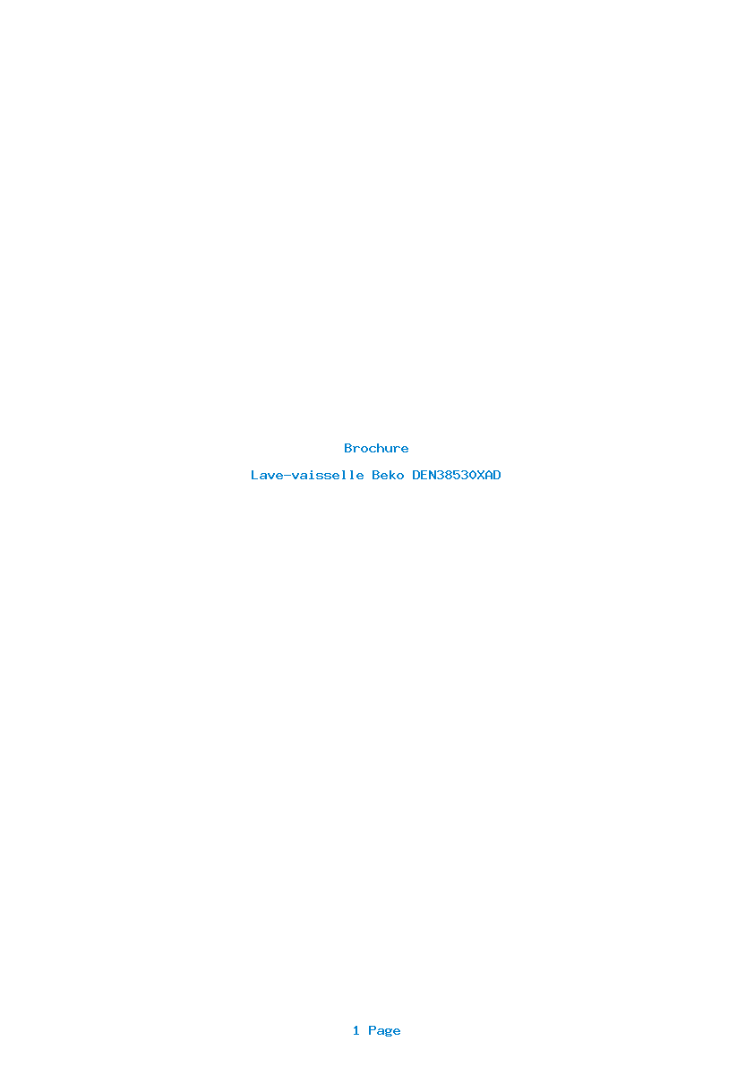 Page 1 de la notice Brochure Beko DEN38530XAD