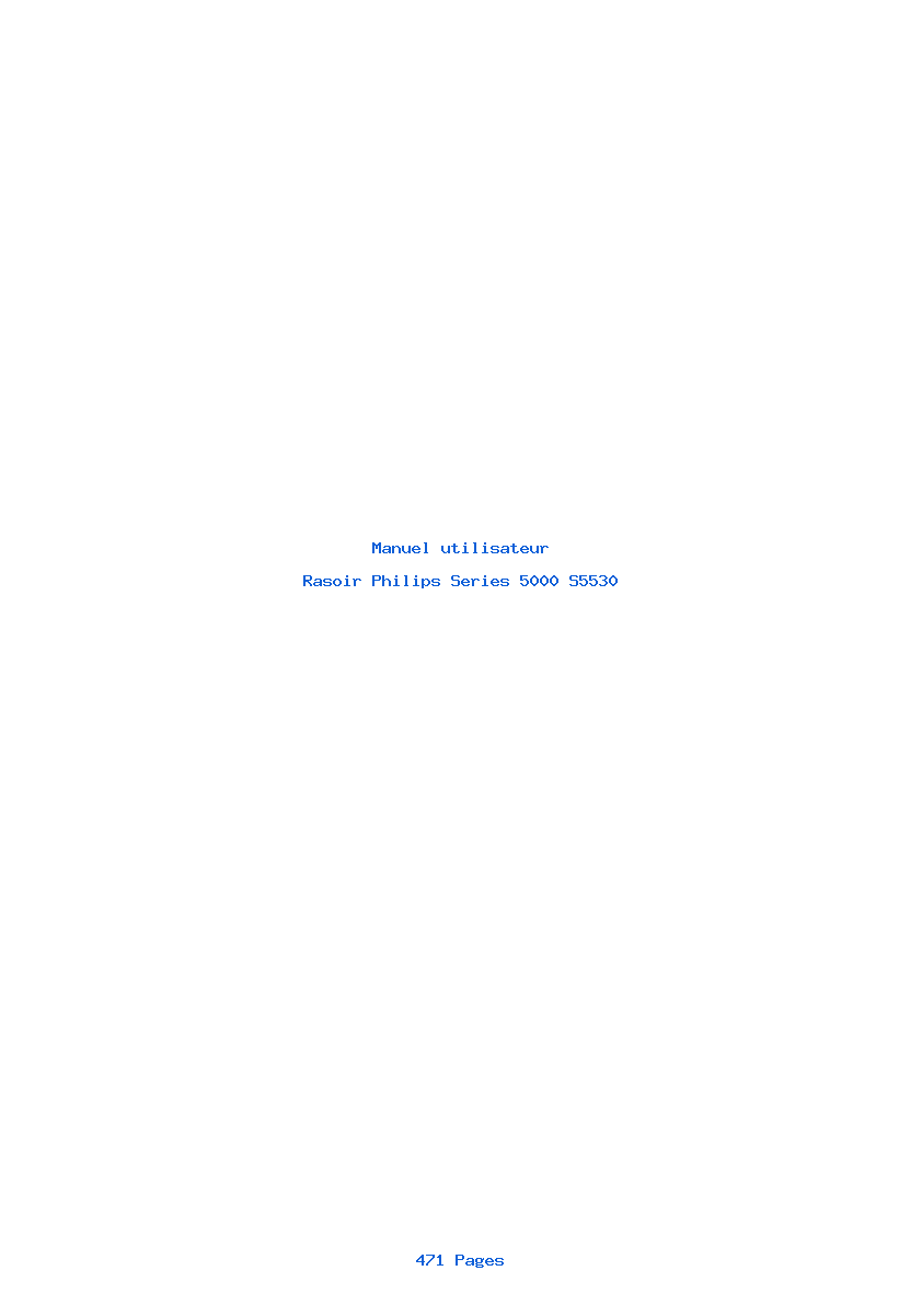 Page 1 de la notice Manuel utilisateur Philips Series 5000 S5530