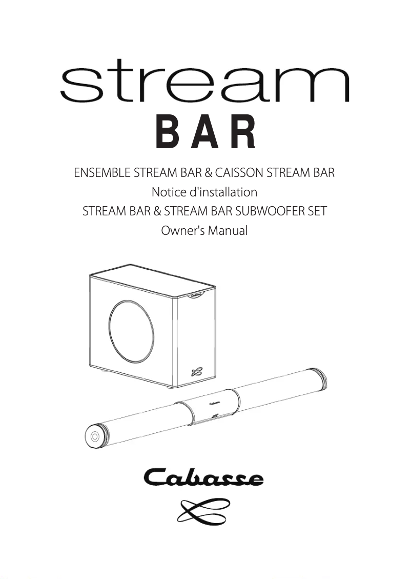 Page 1 de la notice Manuel utilisateur Cabasse Stream BAR