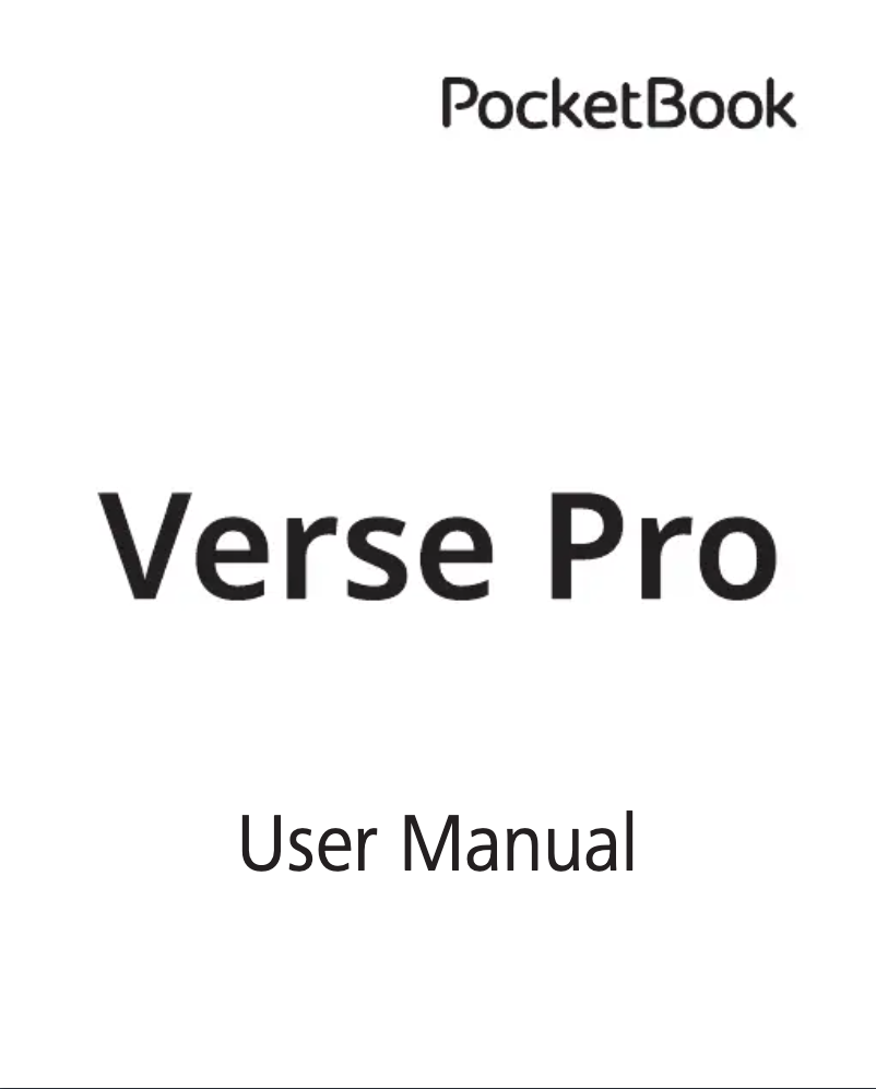 Page 1 de la notice Manuel utilisateur PocketBook Verse Pro