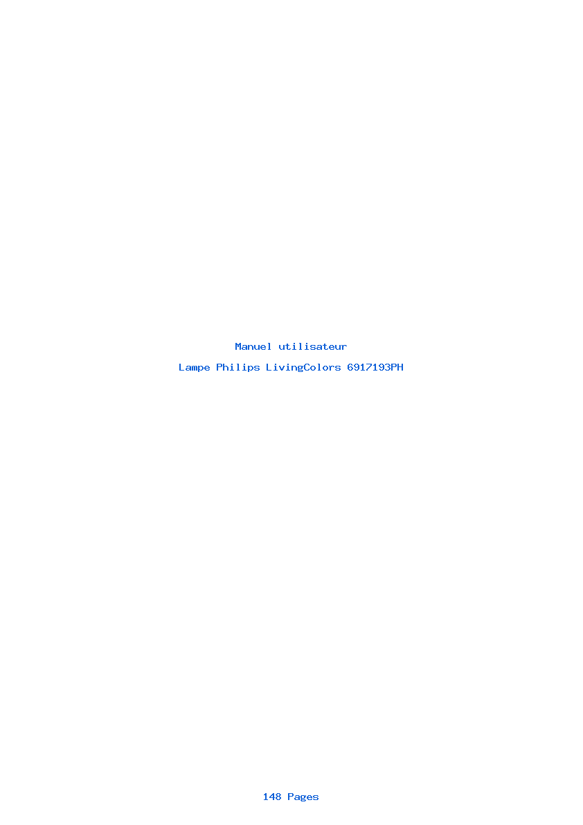Page 1 de la notice Manuel utilisateur Philips LivingColors 6917193PH