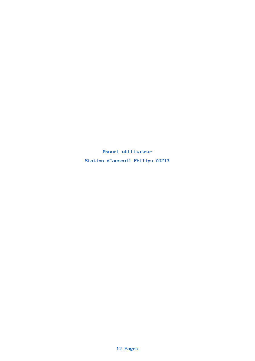 Page 1 de la notice Manuel utilisateur Philips AD713