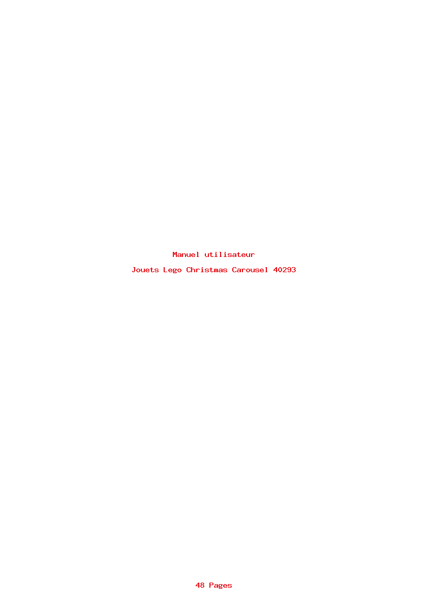 Page 1 de la notice Manuel utilisateur Lego Christmas Carousel 40293