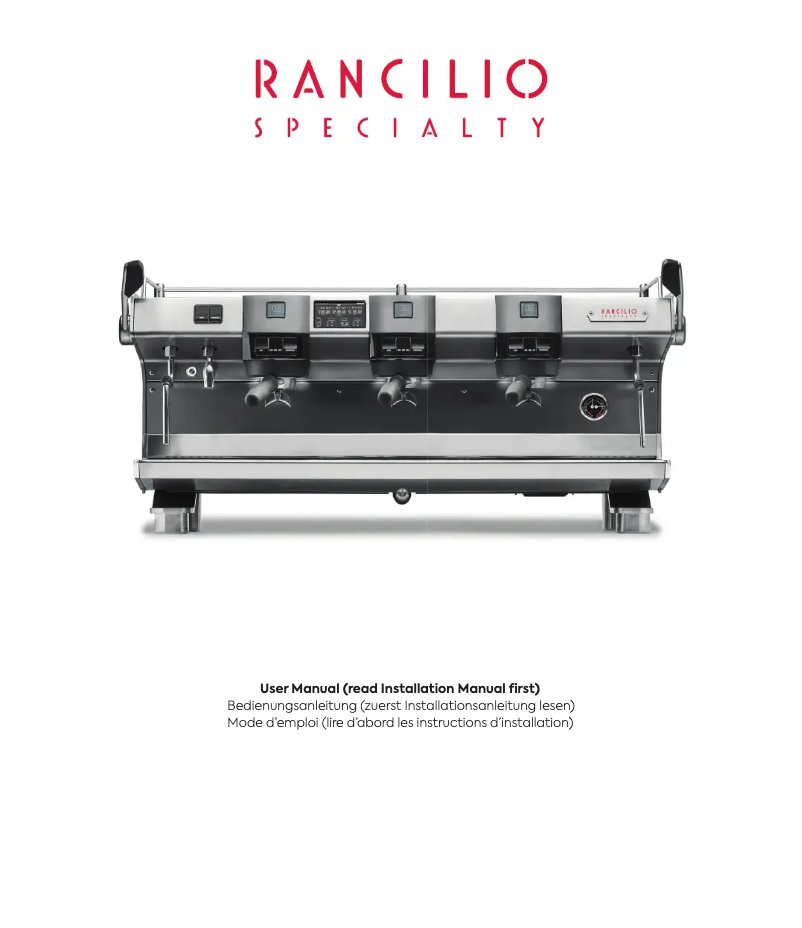 Page 1 de la notice Manuel utilisateur Rancilio RS1